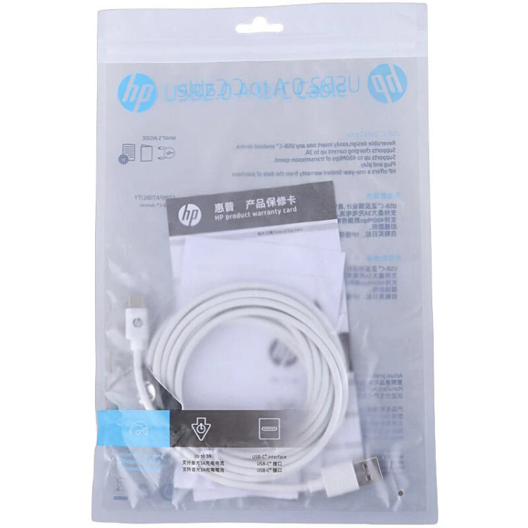 کابل شارژ تایپ سی فست شارژ اچ پی مدل HP DHC-TC100 سه متری