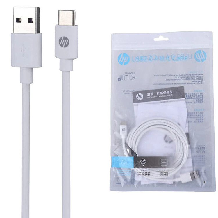 کابل شارژ تایپ سی فست شارژ اچ پی مدل HP DHC-TC100 سه متری
