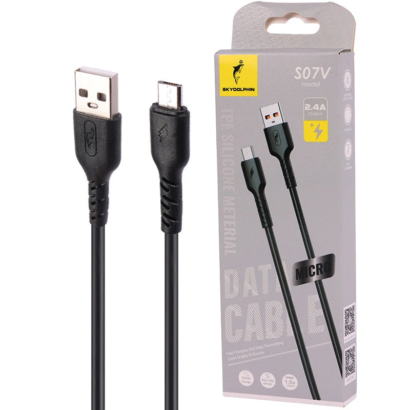 کابل شارژ میکرو فست شارژ اسکای دلفین مدل Sky Dolphin S07V یک متری