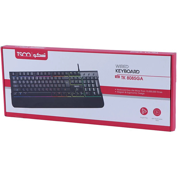کیبورد گیمینگ تسکو RGB دار مدل TSCO TK 8085GA